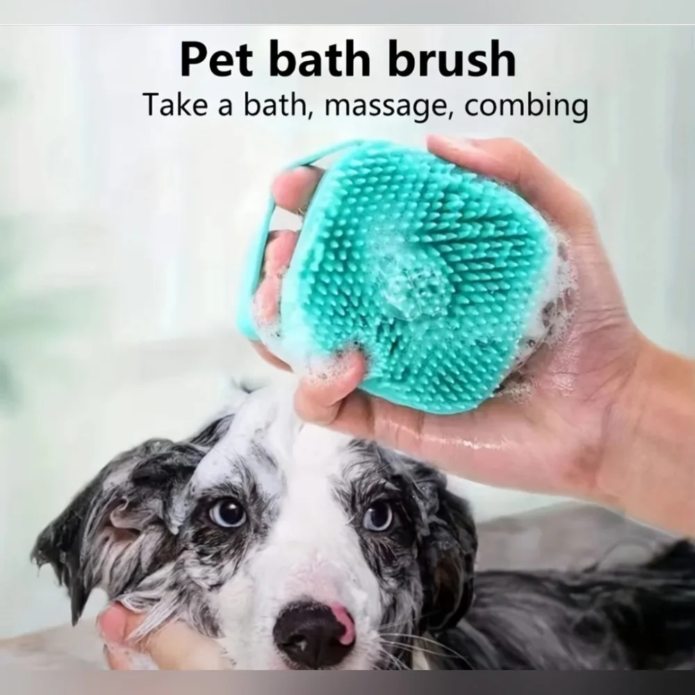 Multi-Functional Pet Grooming Brush Made From Silicone